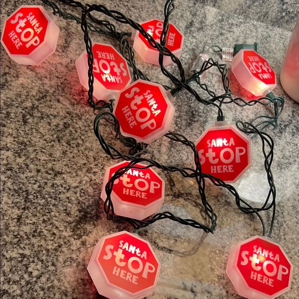 Santa Stop Here String Lights